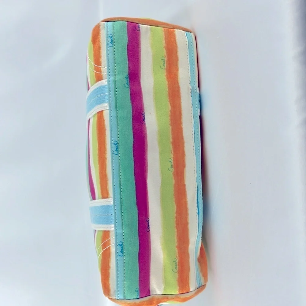 Coach Hampton Watercolors Pastel Striped Fabric Tote Handbag Small G0932-10025